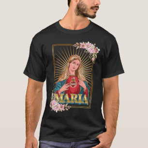 Virgin Mary och Hennes omakulerade hjärta T Shirt