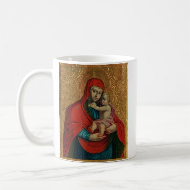 Virgin Mary och Jesus Child av Jan Rombauer Kaffemugg (Vänster)