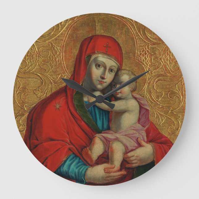 Virgin Mary och Jesus Child av Jan Rombauer Stor Klocka (Framsida)