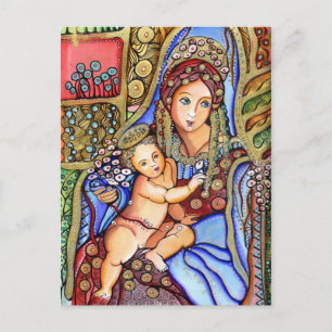 Virgin Mary och Jesus Child Painting Vykort