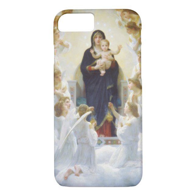 Virgin Mary och Jesus med änglar Case-Mate iPhone Skal (Baksida)