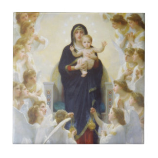 Virgin Mary och Jesus med änglar Kakelplatta