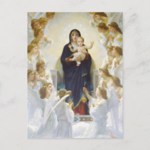 Virgin Mary och Jesus med änglar Vykort