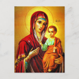 Virgin Mary och Jesus Vykort