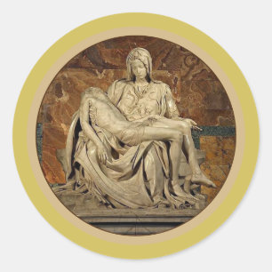 Virgin Mary och Kristus Pietà av Michelangelo Runt Klistermärke