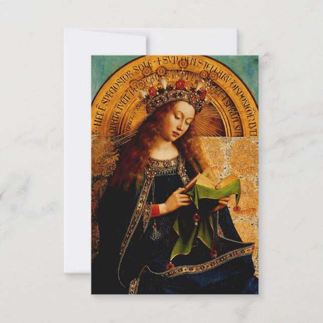 Virgin Mary of Ghent Premium Holy Card Tack Kort (Framsida)