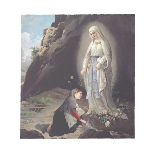 Virgin Mary of Lourdes Anteckningsblock (Framsida)
