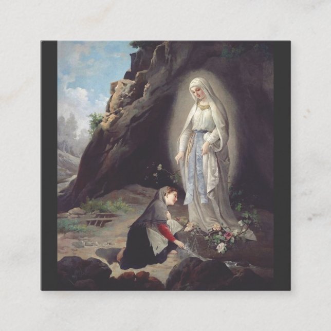 Virgin Mary of Lourdes Fyrkantigt Visitkort (Framsida)