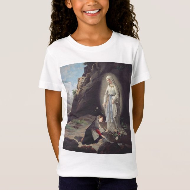 Virgin Mary of Lourdes T Shirt (Framsida)