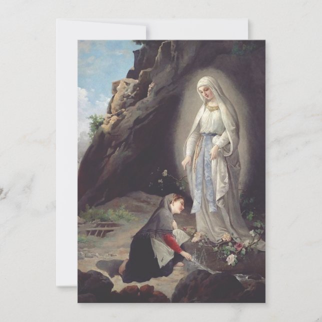 Virgin Mary of Lourdes Tack Kort (Framsida)