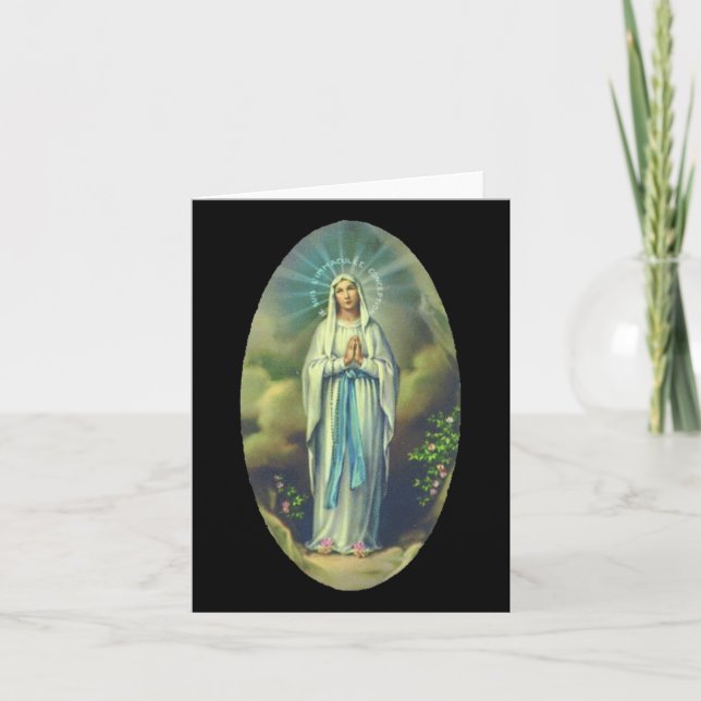 Virgin Mary of Lourdes vår kristna gåva från Dam f Kort (Framsida)