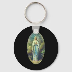 Virgin Mary of Lourdes vår kristna gåva från Dam f Nyckelring