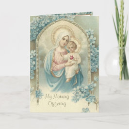 Virgin Mary Prayer, katolsk morgondag Helgkort
