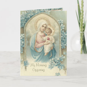 Virgin Mary Prayer, katolsk morgondag Helgkort