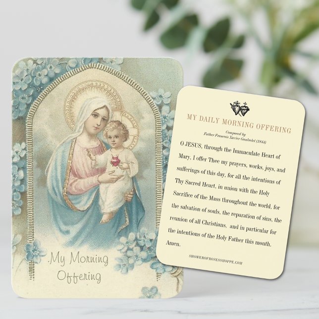 Virgin Mary Prayer, katolsk morgondag Placeringskort (Skapare uppladdad)