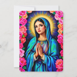 Virgin Mary Praying Add Family Photo Julkort