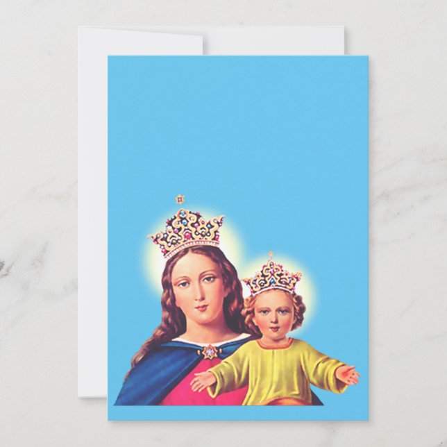 Virgin Mary Queen med Jesus Inbjudningar (Framsida)