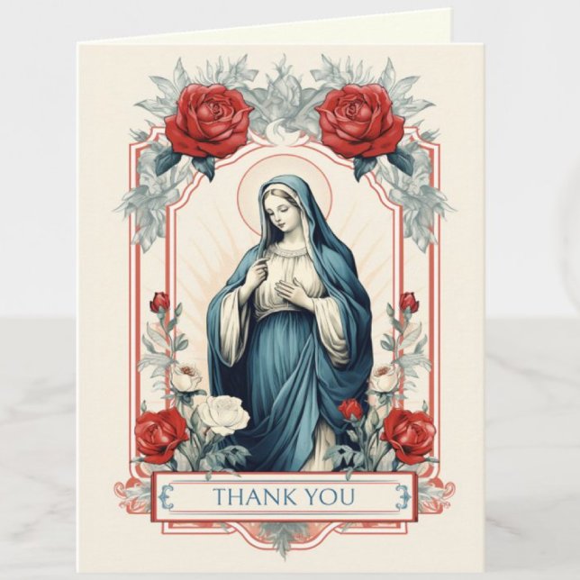 Virgin Mary Religiösa Catholik Ro Helgkort (Such a beautiful card for any occasion! )