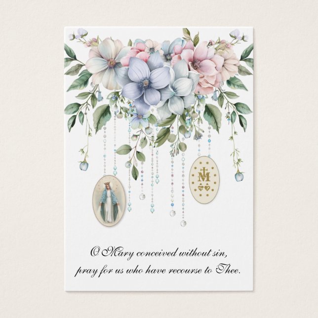 Virgin Mary Religiösa Catholique Memorare Prayer Visitkort (Framsidan)