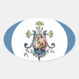 Virgin Mary Religiösa Jesus Vintage Catholik Ovalt Klistermärke
