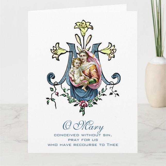 Virgin Mary Religiösa Mors dag katolik Kort (Framsida)