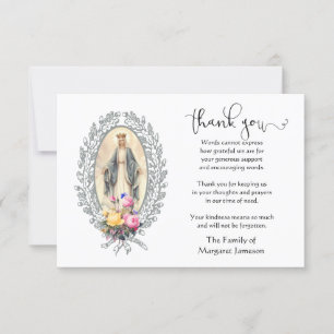 Virgin Mary Religiösa Tack Condolence Kort
