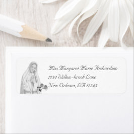 Virgin Mary Returadress Returadress Etikett