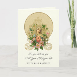 Virgin Mary Ro katolsk Nun Religiösa Life Holi Helgkort