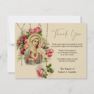 Virgin Mary Rosary Funeral Condolence Sympathy Tack Kort