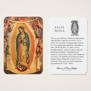 Virgin Mary Salve Reina Spanska Prayer Heliga Card Visitkort