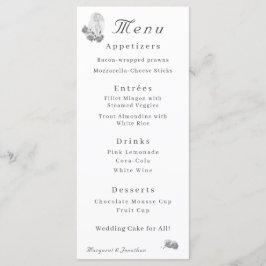 Virgin Mary Silver Catholique Bröllop Menu Meny