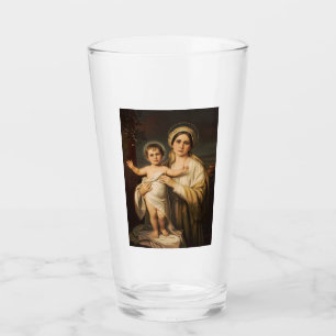 Virgin Mary som håller baby Jesus Glaskopp
