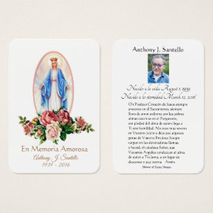 Virgin Mary Spain Funeral Memorial Heliga Card - Visitkort