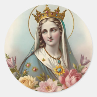 Virgin Mary Sticker Runt Klistermärke