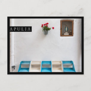 Virgin Mary street altar i Apulia kant vykort