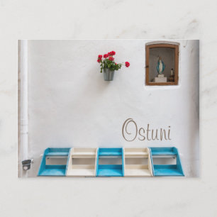 Virgin Mary street altar i Ostuni-textvykort Vykort