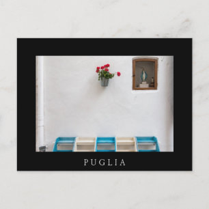 Virgin Mary street altar i Puglia Black vycard Vykort