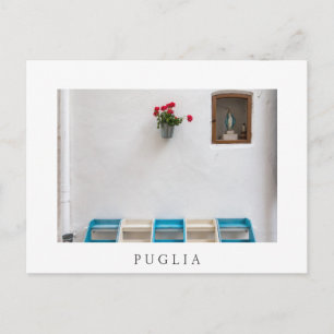 Virgin Mary street altar i Puglia white vycard Vykort