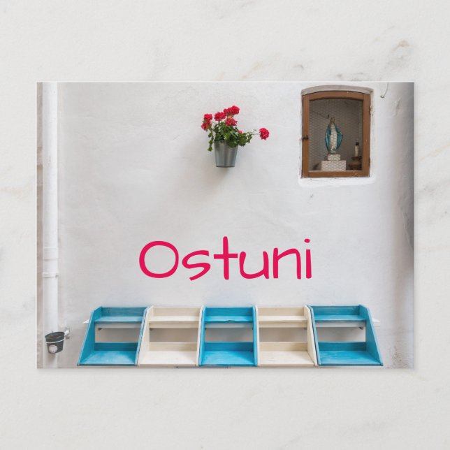 Virgin Mary street altar shrine text vycard Vykort (Framsida)