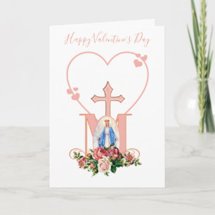 Virgin Mary Valentines day Religiösa katolik Kort