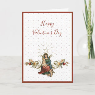 Virgin Mary Valentines day Religiösa katolik Kort