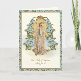 Virgin Mary Vår Dam i Fatima Religiösa Blommigt C Kort