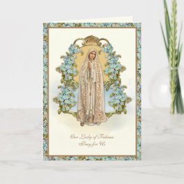 Virgin Mary Vår Dam i Fatima Religiösa Blommigt C Kort