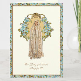 Virgin Mary Vår Dam i Fatima Religiösa Blommigt Kort