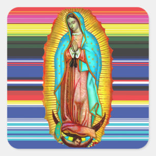 Virgin Mary Vår Dam i Guadalupe Tilma Stickers Fyrkantigt Klistermärke