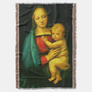 Virgin Mary Vårt Dam Madonna del Granduca Throw Bl Filt