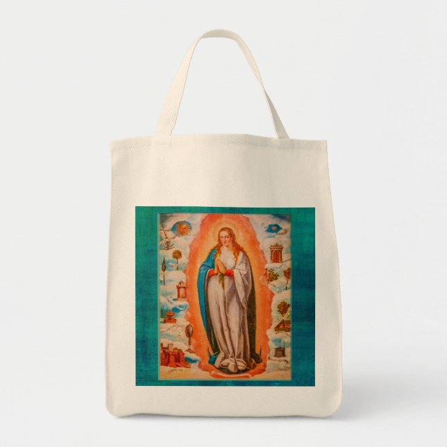 Virgin Mary Vintage tote bag Tygkasse (Framsidan)