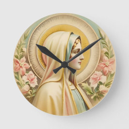 Virgin Mary Wall Clock Rund Klocka