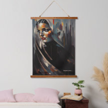 Virgin Mary Wood Topped Wall Tapestry