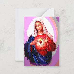 Virgin Marys omakulerade hjärta Anteckningskort